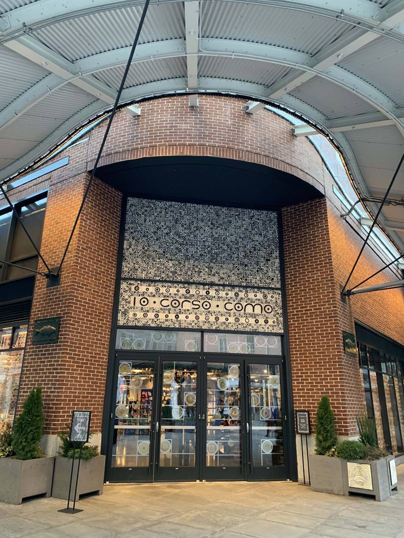 The facade of the 10 Corso Como shop in New Yorks redeveloped Seaport District. Credit: Suzy Menkes