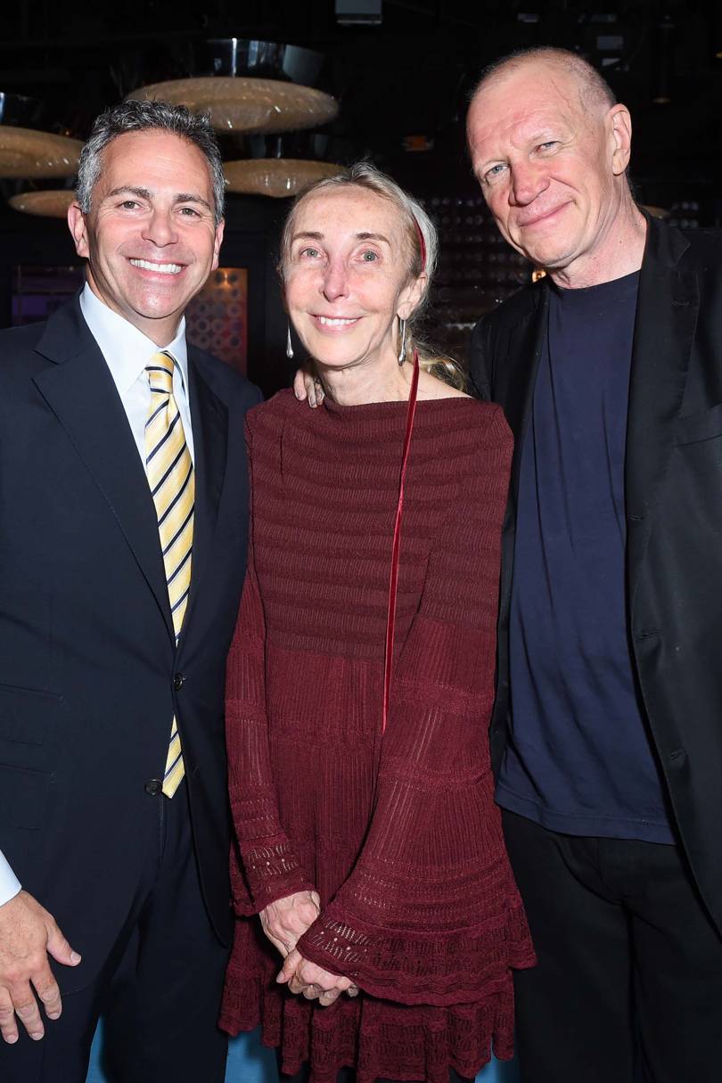 David R Weinreb, left, the Howard Hughes CEO who is developing the Seaport district with Corso Como founder Carla Sozzani and her partner, the artist Kris Ruhs. Credit: Corso Como