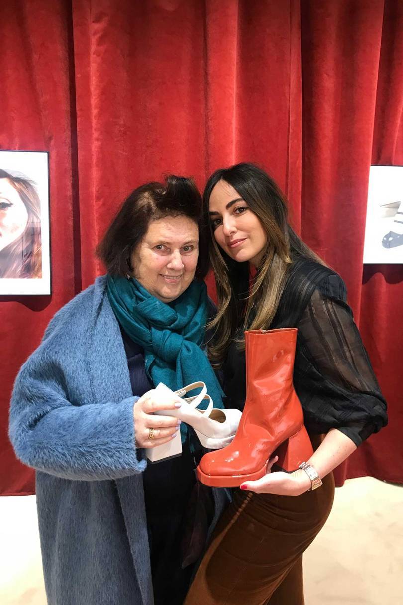 Suzy with Julia Toledano, the designer behind the newly launched Nodaleto brand, in her Paris showroom. Credit: NATASHA COWAN