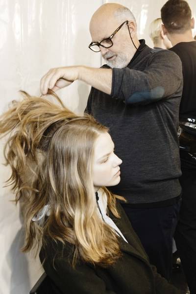 Sam McKnight in action backstage at the Blumarine show during Milan Fashion Week AW18
© Rosdiana Ciaravolo / Getty