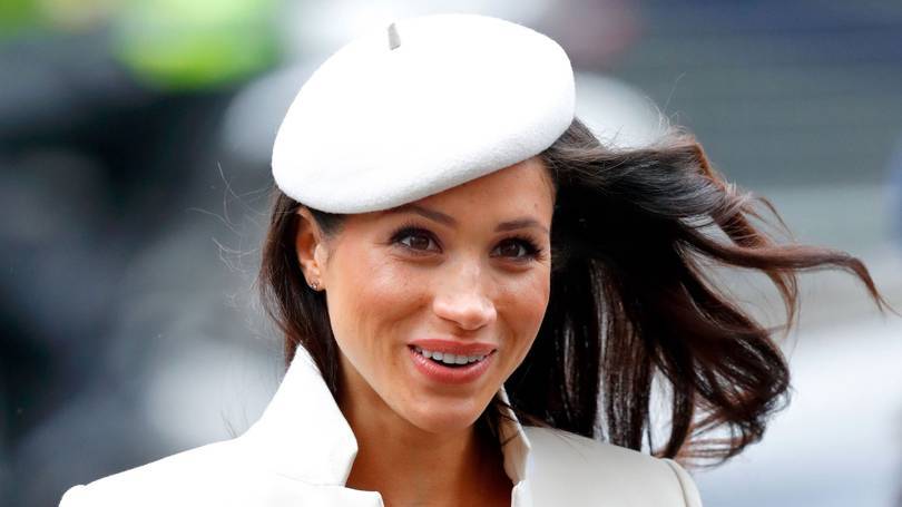 The Duchess of Sussex, Meghan Markle, wearing a Stephen Jones cream felt beret to the Commonwealth Service in March 2018. Credit: GETTY