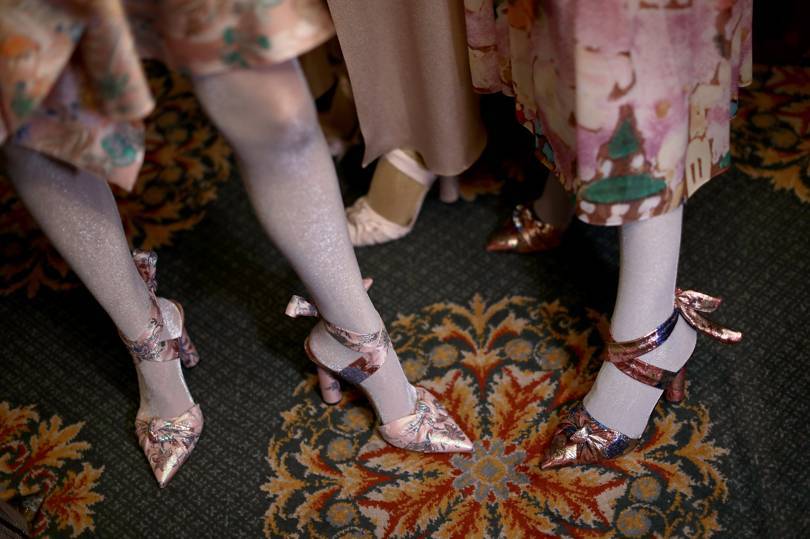 Backstage at Peter Pilotto. Credit: GETTY IMAGES