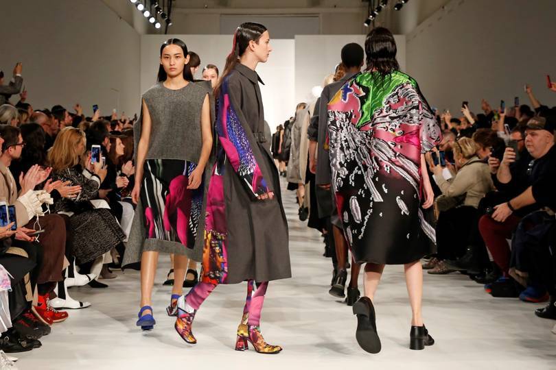 The simple-yet-complex black tailoring revealed a burst of colour. Credit: GORUNWAY