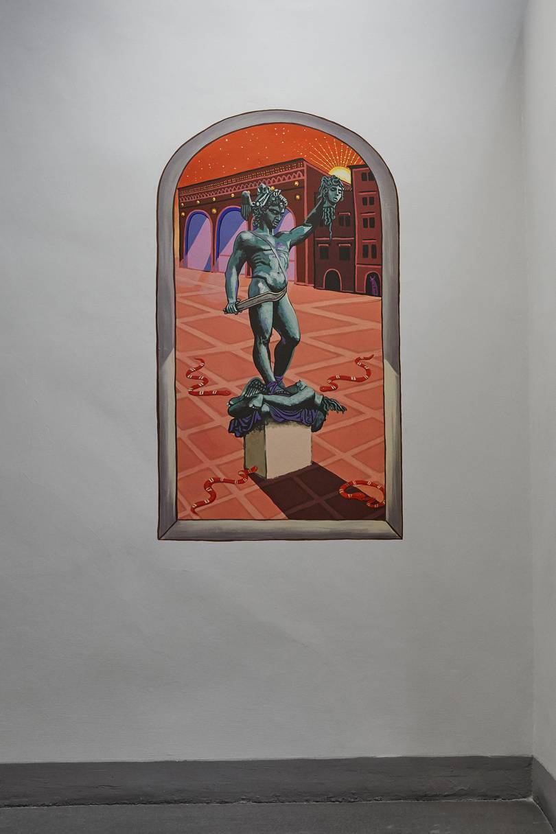 One of eight murals created by Alex Merry for Guccis Pitti Immagine exhibition, Florence, January 2019