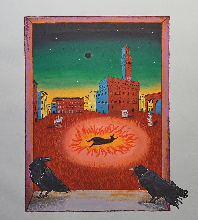 One of eight murals created by Alex Merry for Guccis Pitti Immagine exhibition, Florence, January 2019