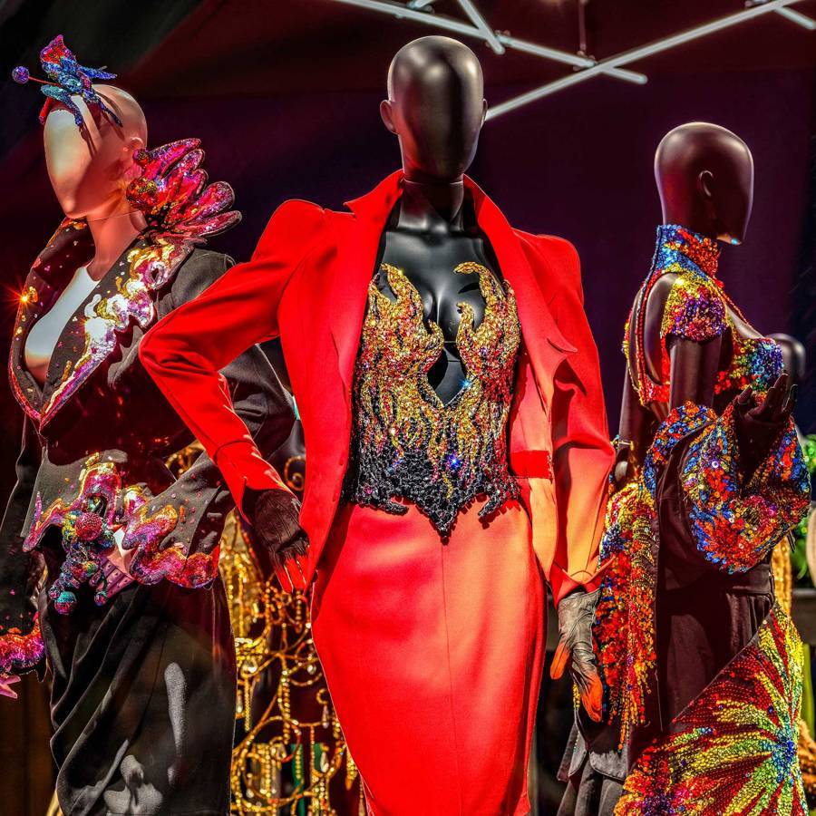 An installation from the Thierry Mugler: Couturissime exhibition at the Montreal Museum of Fine Arts. Credit: MMFA