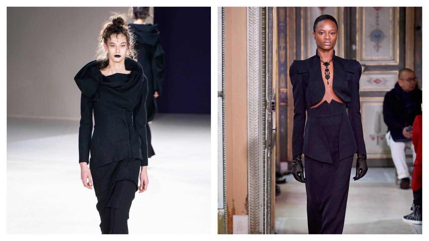 Back to black: Yohji Yamamoto (L) and Olivier Theyskens. Credit: GORUNWAY