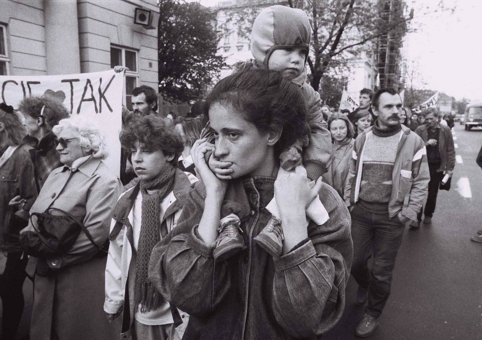 Protesty przeciw zaostrzeniu prawa aborcyjnego, 1989 (Fot. Zenon Zyburtowicz/East News)