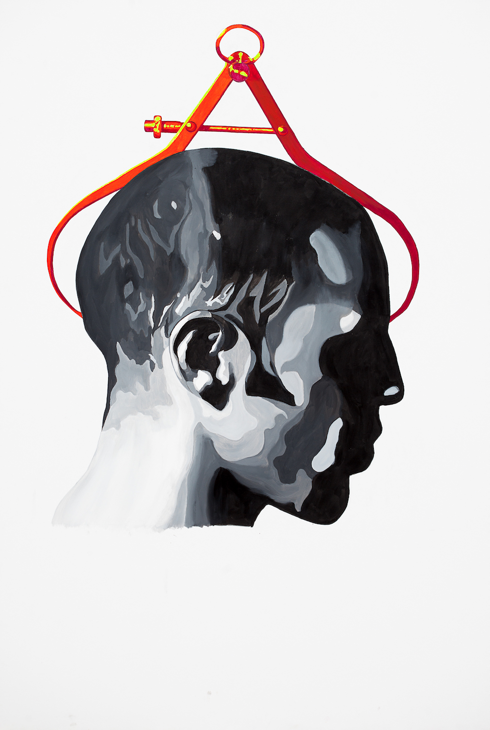 Zuzanna Hertzberg, Rassenvermessung, 2014, akryl na płótnie, 205x140 cm (Fot. Mikołaj Tym)