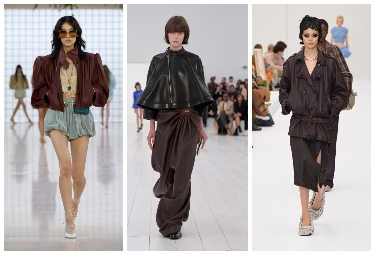 Skórzane kurtki damskie Chloe, Loewe, Acne Studios (Fot. Spotlight. Launchmetrics )