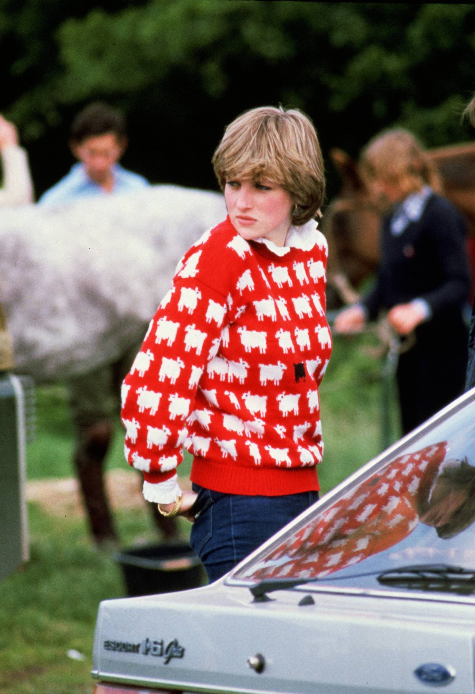 Diana w swetrze od Warm and Wonderful na meczu polo, 1980 r.