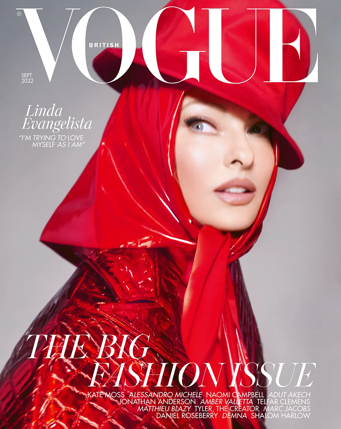 Linda Evangelista na okładce Vogue UK / (fot. materiały prasowe)