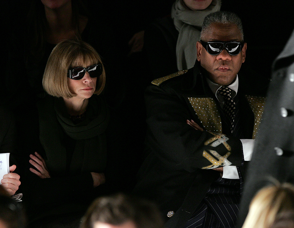 Andre Leon Talley i Anna Wintour na pokazie Caroliny Herrery w 2007 roku (Fot. Peter Kramer, Getty Images)