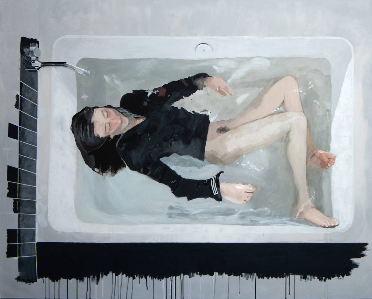 Coco Capitán, Something Deeper Baths Ltd (in search for), 2019, acrylic on canvas (Dzięki uprzejmości Coco Capitán i Maximillian William, Londyn)