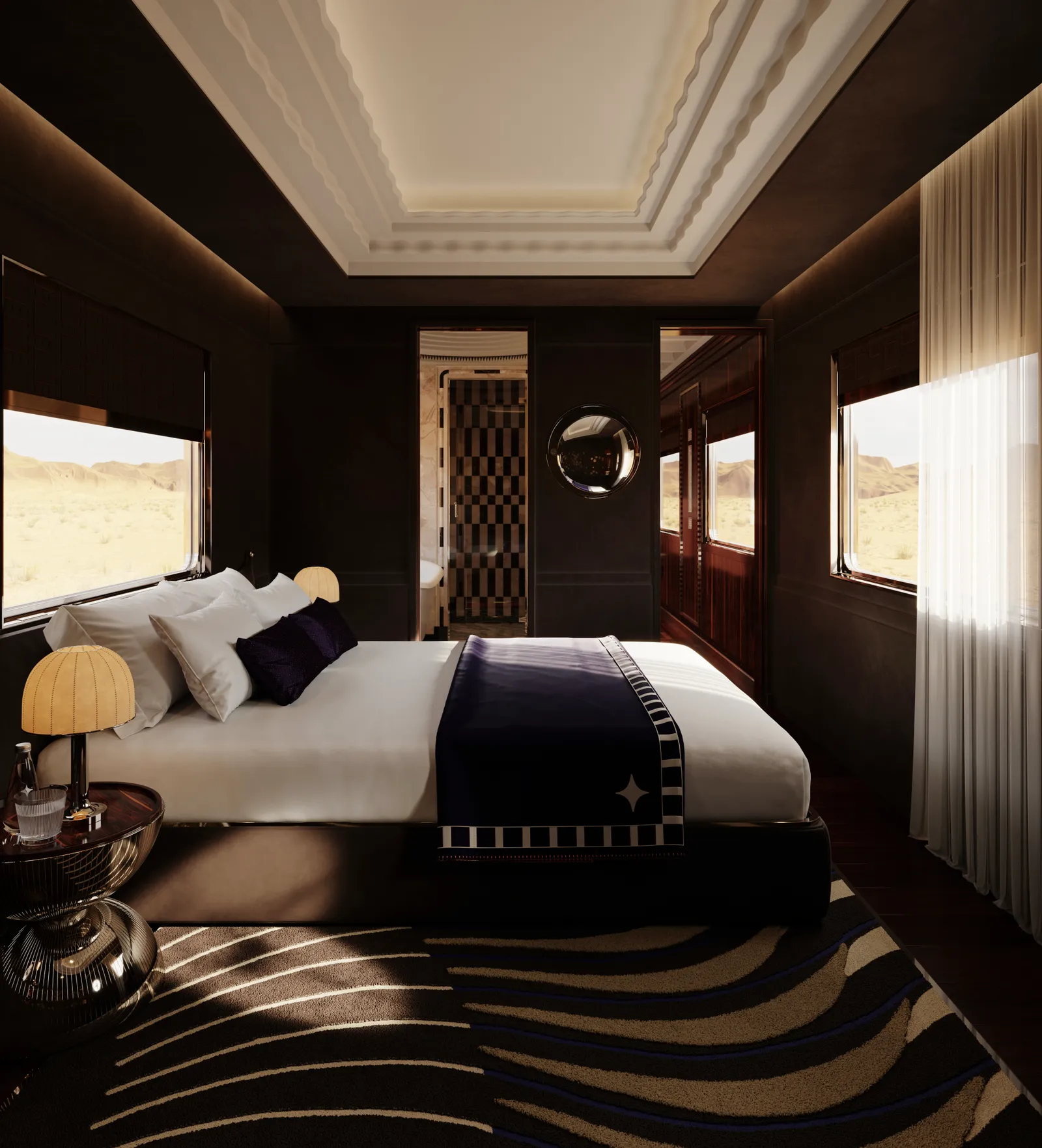 Apartament prezydencki w pociągu Nostalgie-Istanbul-Orient-Express Maxime (Fot. materiały prasowe; Maxime D’Angeac & Martin Darzacq dla Orient Expressu)
