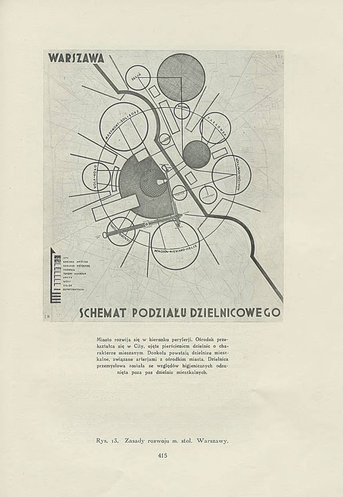 Schemat podzialu dzielnicowego Warszawy, 1928 r. (Fot. Materiały prasowe)