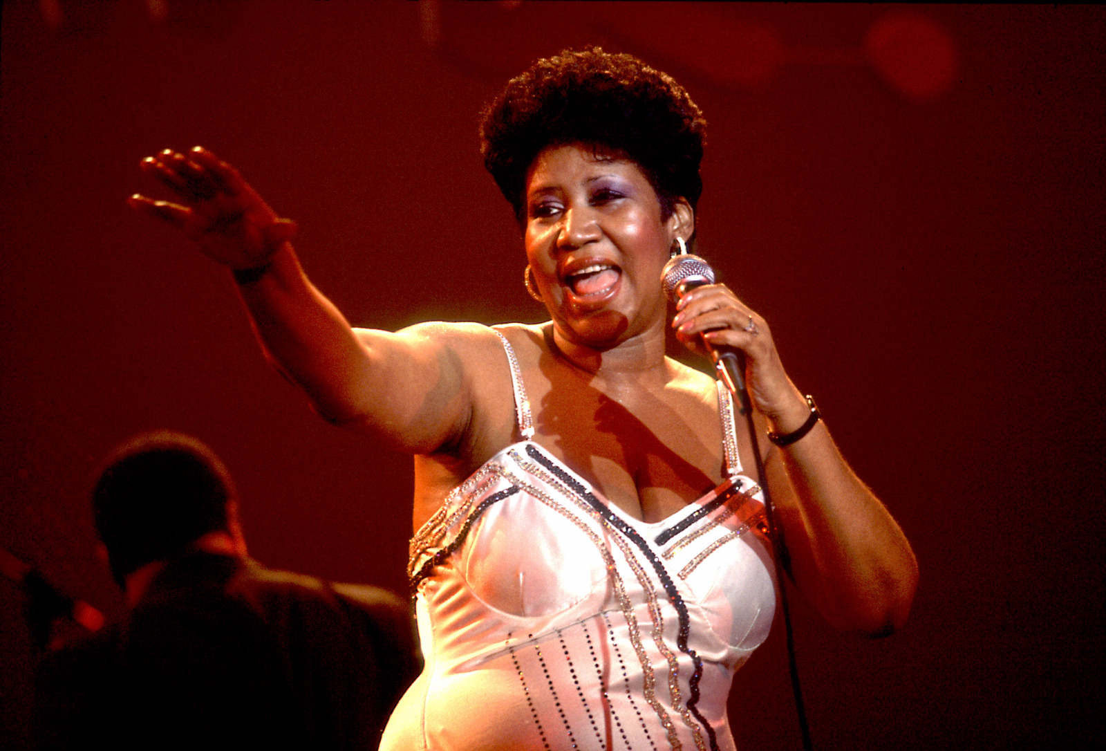 Aretha Franklin podczas koncertu w 1992 roku (Fot. Paul Natkin, Getty Images)