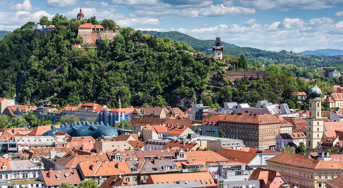 Wzgórze Schlossberg w Graz