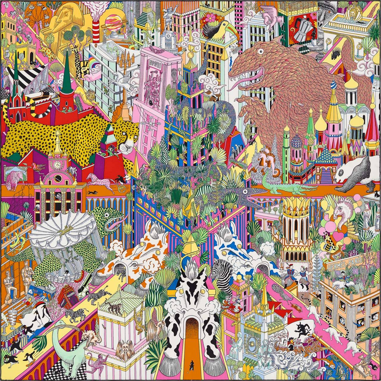 Carré „ANIMAPOLIS”, projekt: Jan Bajtlik © Hermès Paris, 2020