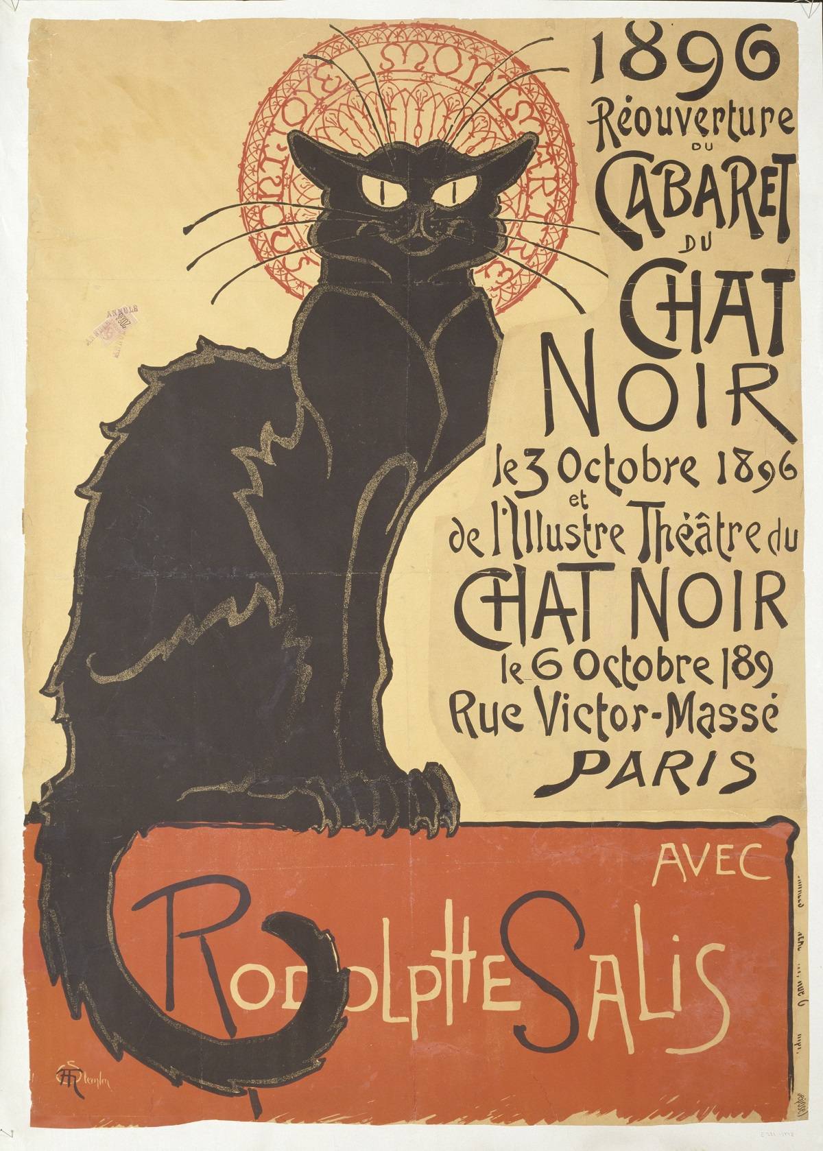 Théophile-Alexandre Steinlen, Réouverture du cabaret du Chat Noir (Reopening of the Chat Noir Cabaret), 1896, 