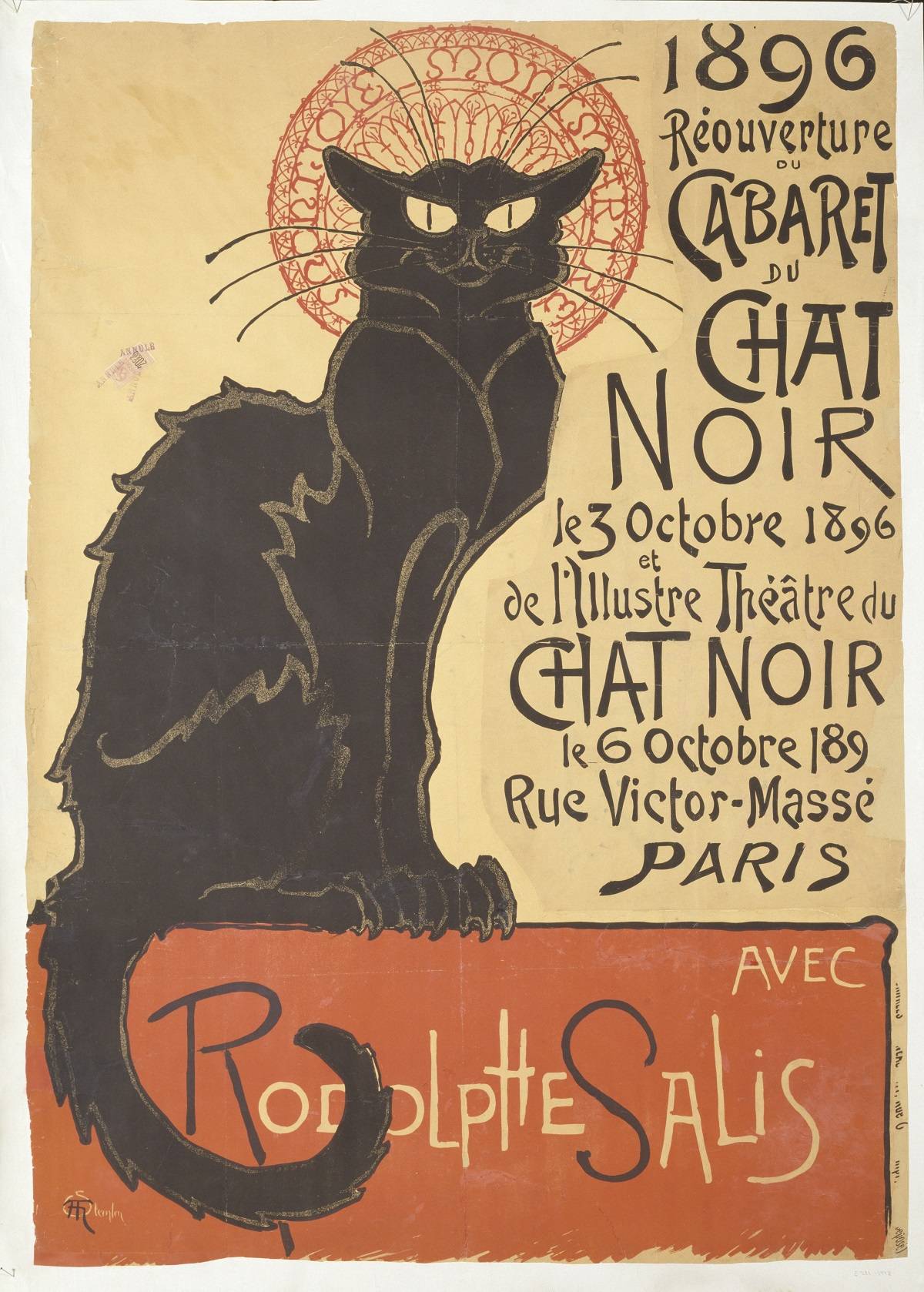 Théophile-Alexandre Steinlen, Réouverture du cabaret du Chat Noir (Reopening of the Chat Noir Cabaret), 1896,