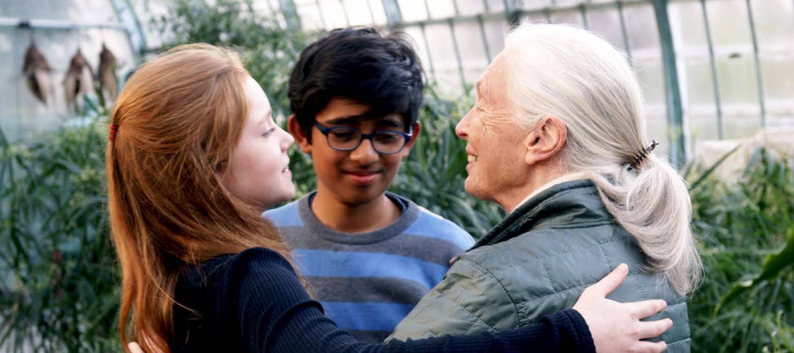 Bella Lack, Vipulan Puvaneswaran i Jane Goodall (fot. Materiały prasowe)