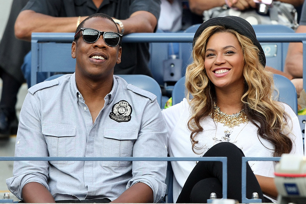 Jay-Z i Beyoncé podczas finału US Open w 2011 roku (Fot. Al Bello, Getty Images)