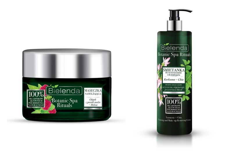 Po lewej: nawilżająca maseczka do twarzy Olejek z pestek Malin + Melisa, Bielenda Botanic Spa Rituals, pojemność: 50 ml, cena: ok. 23 zł; po prawej: śmietanka do oczyszczania i demakijażu Kurkuma+Chia, Bielenda Botanic Spa Rituals, pojemność: 50 ml, cena: ok. 19 zł