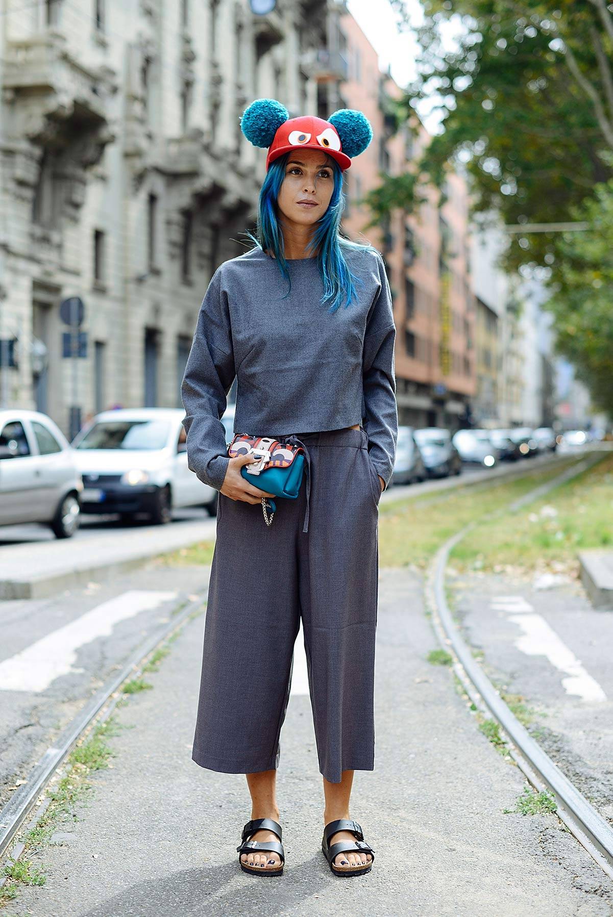 Carola Bernard na tygodniu mody w Mediolanie, 2014 (Fot. Getty Images)
