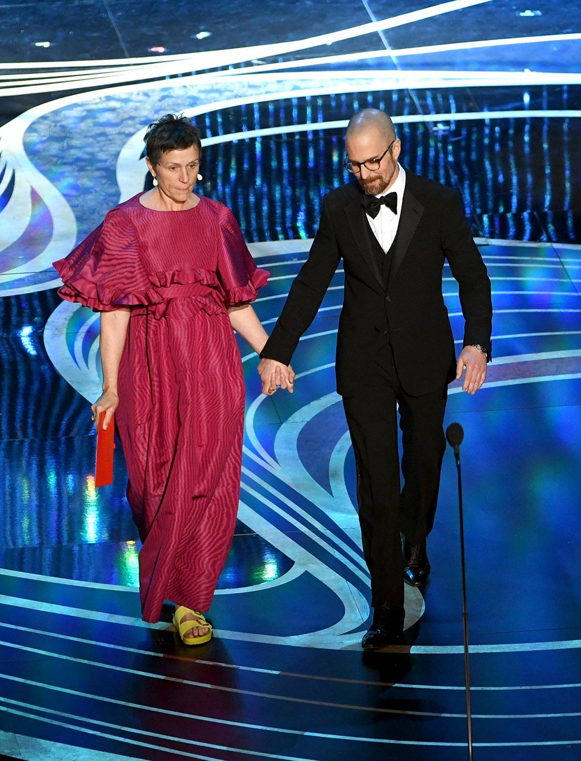 Frances McDormand i Sam Rockwell na gali rozdania Oscarów, 2019 (Fot. Getty Images)