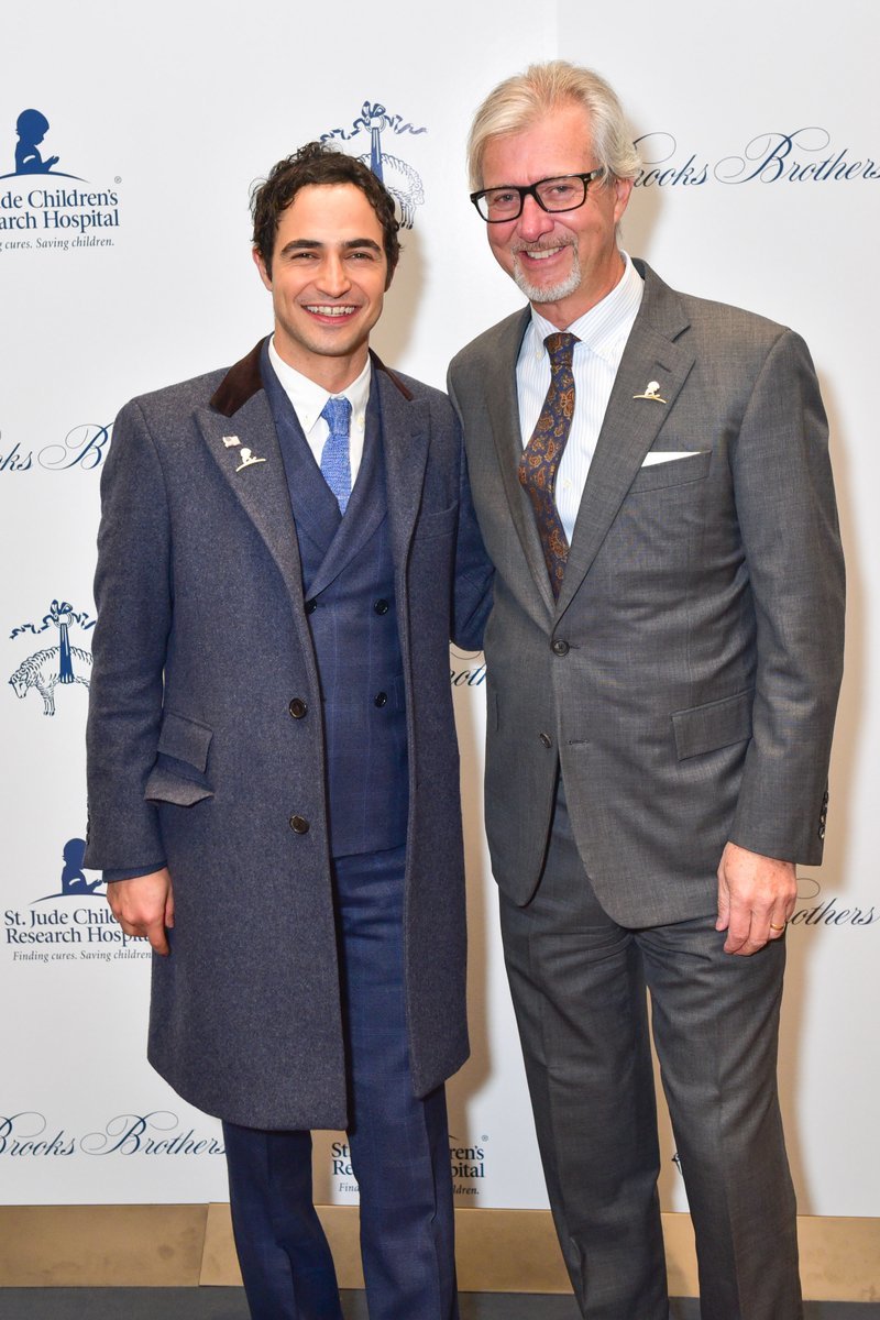 Projektant damskiej linii Brooks Brothers, Zac Posen i prezes marki - Claudio Del Vecchio