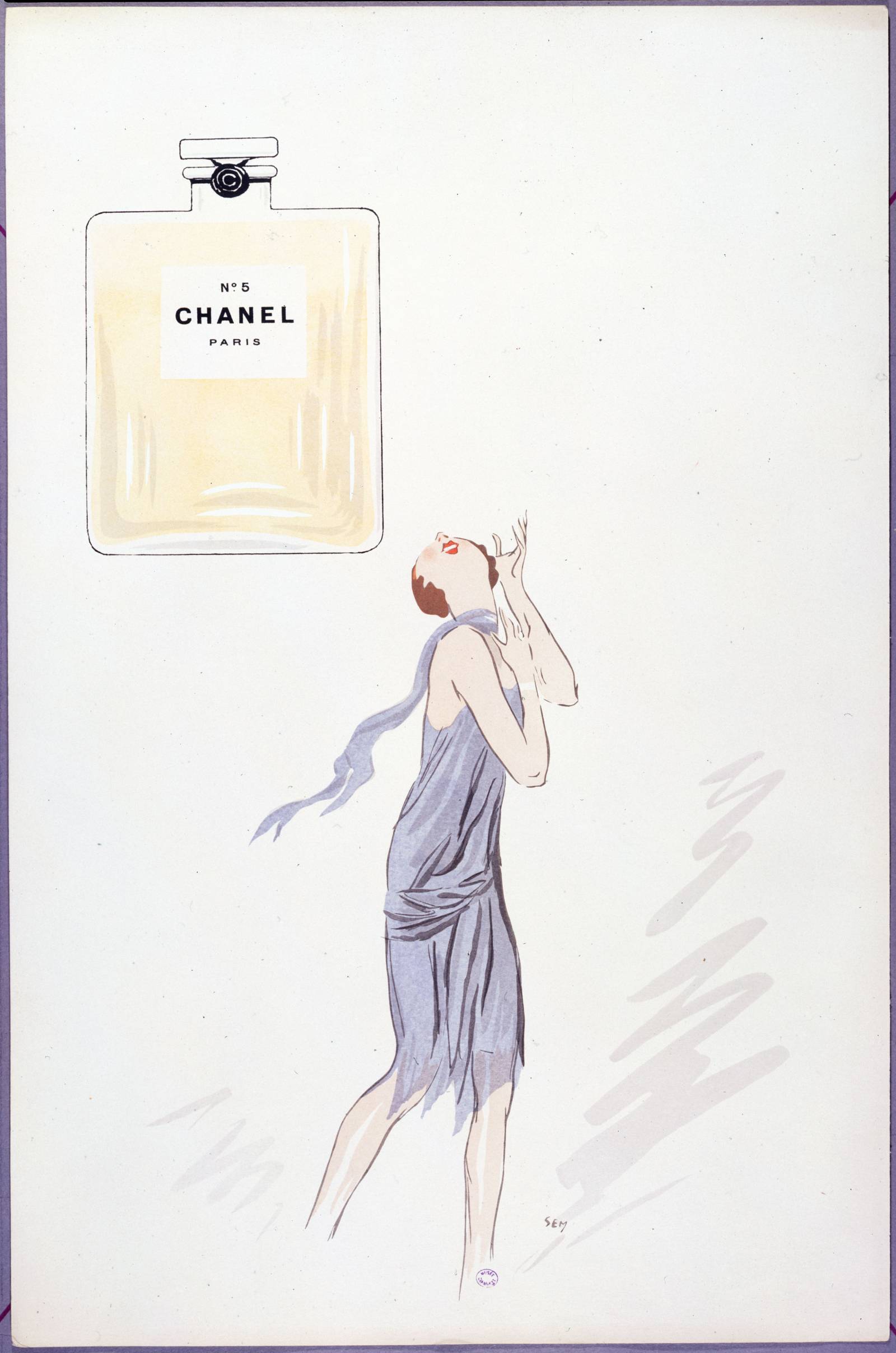 Sem (właśc. Georges Gouarsat), litografia perfum CHANEL N°5, „The New York Times”, 1924 (Fot. © Paris Musées, Musée Carnavalet, Histoire de Paris)