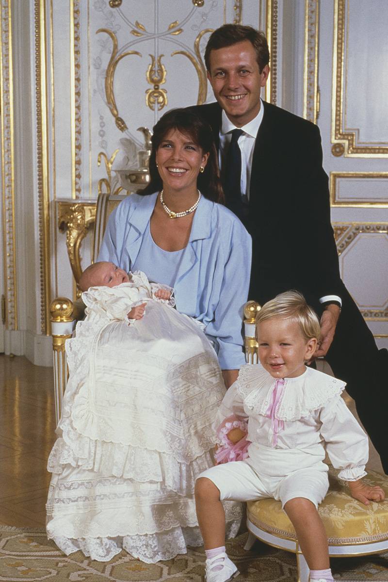 Karolina, księżniczka Hanoweru, Stefan Casiraghi, ich syn Andrea i córka Charlotte (Fot.P ierre Perrin/Sygma via Getty Images