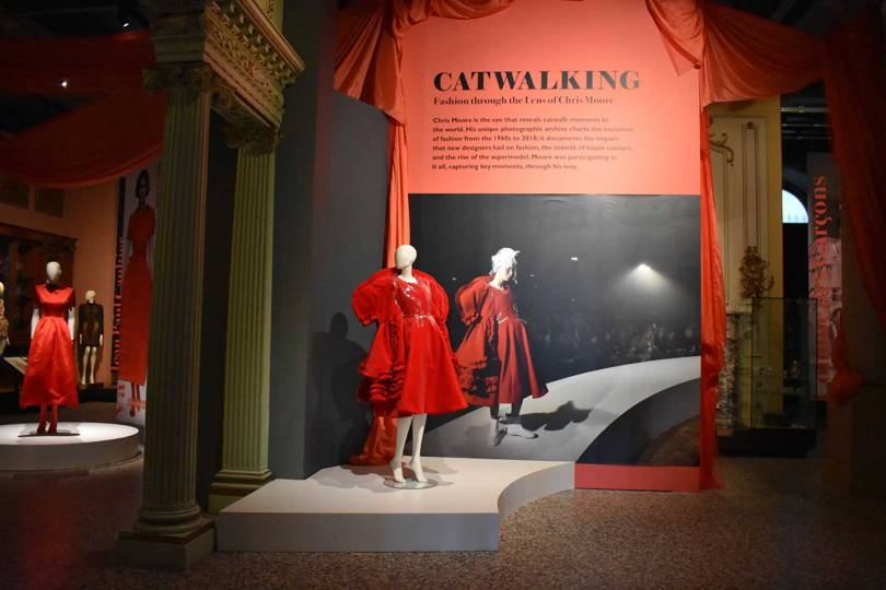 An installation at the Chris Moore exhibition at the Bowes Museum showing Comme des Garçons Spring/Summer 2017 (centre) and Valentino Autumn/Winter 1991 (far left).Credit: Chris Moore