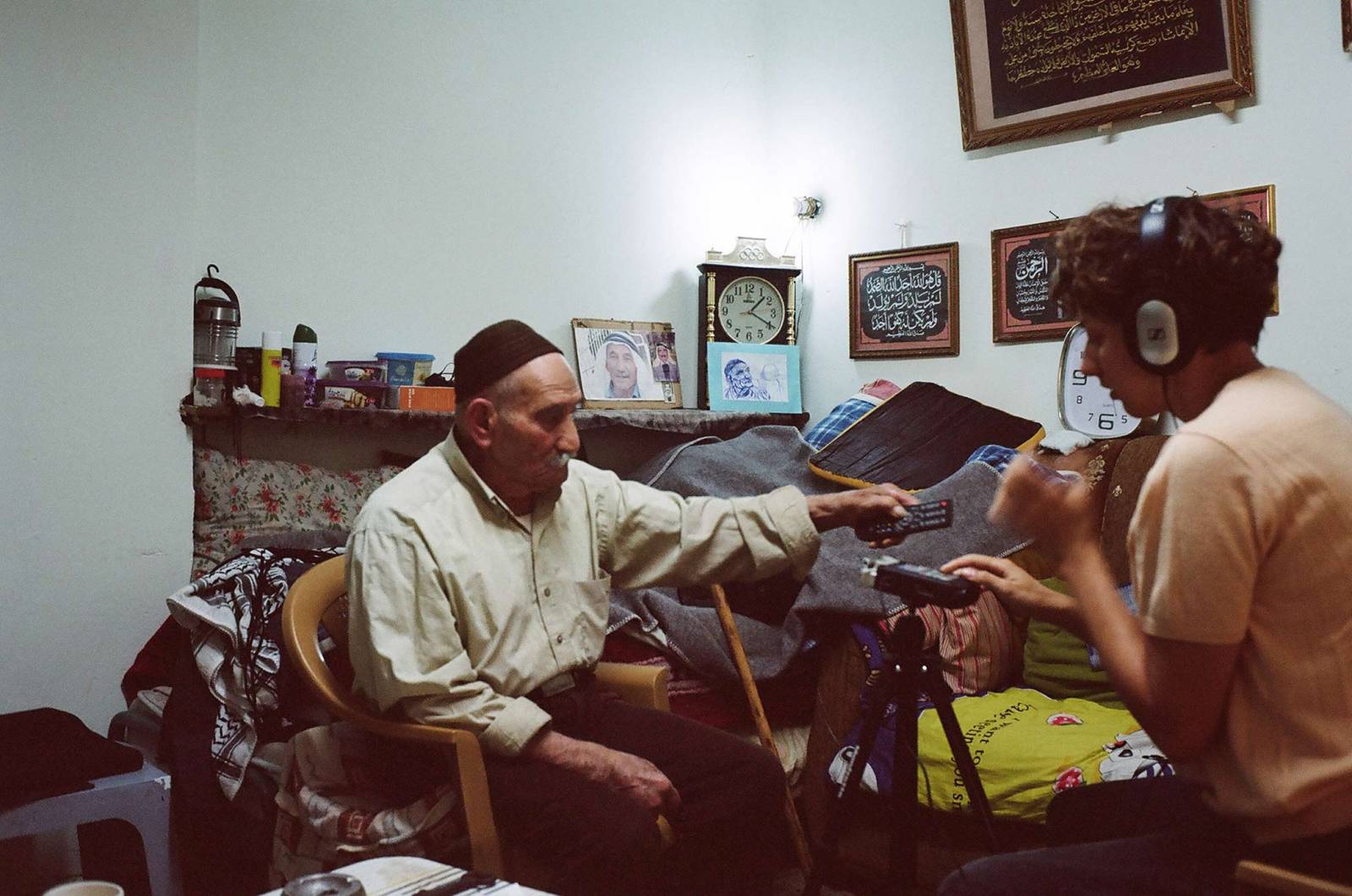 Nagranie w domu Abu Sabri – Mohammeda ali Zboun, obóz Aida, Palestyna (Fot. Kuba Rudziński)