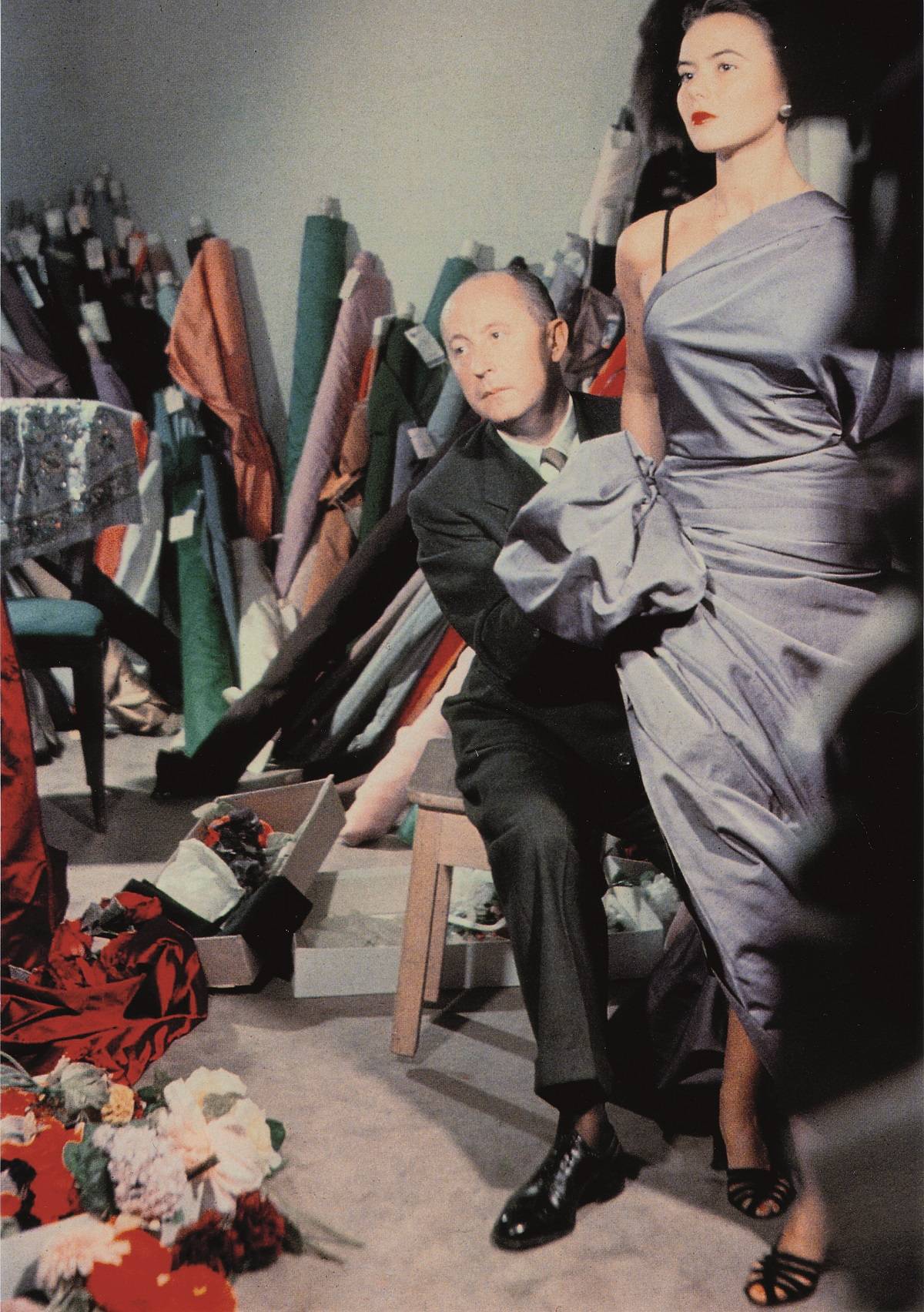 Christian Dior z modelką Sylvie, ok. 1948 roku