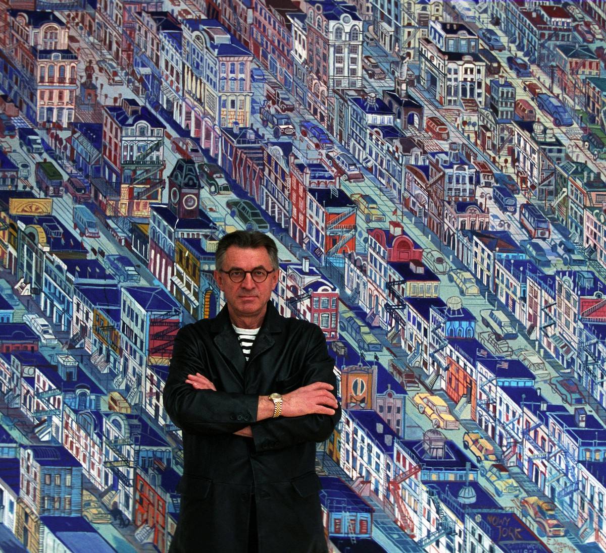 Edward Dwurnik na wystawie swoich prac (Fot. Czesław Czapliński, Fotonova)