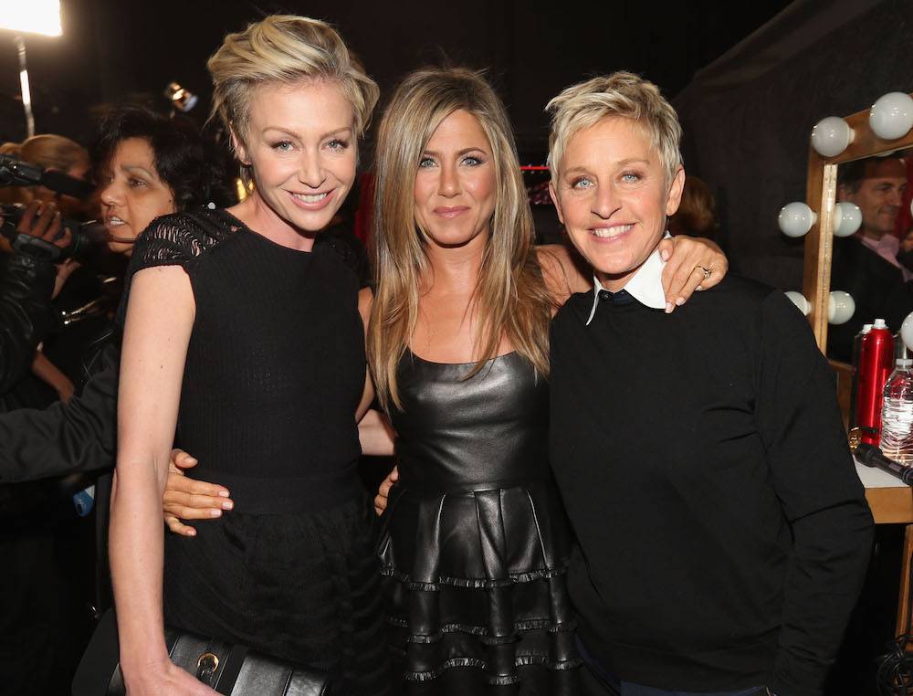 Ellen z żoną, Portią de Rossi i przyjaciółką Jennifer Aniston (Fot. Getty Images)