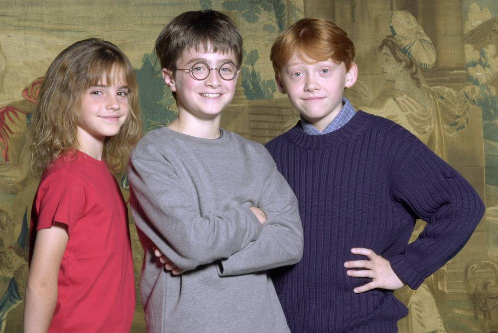 Z Danielem Radcliffem i Rupertem Grintem z obsady „Harryego Pottera” (Fot. Getty Images)