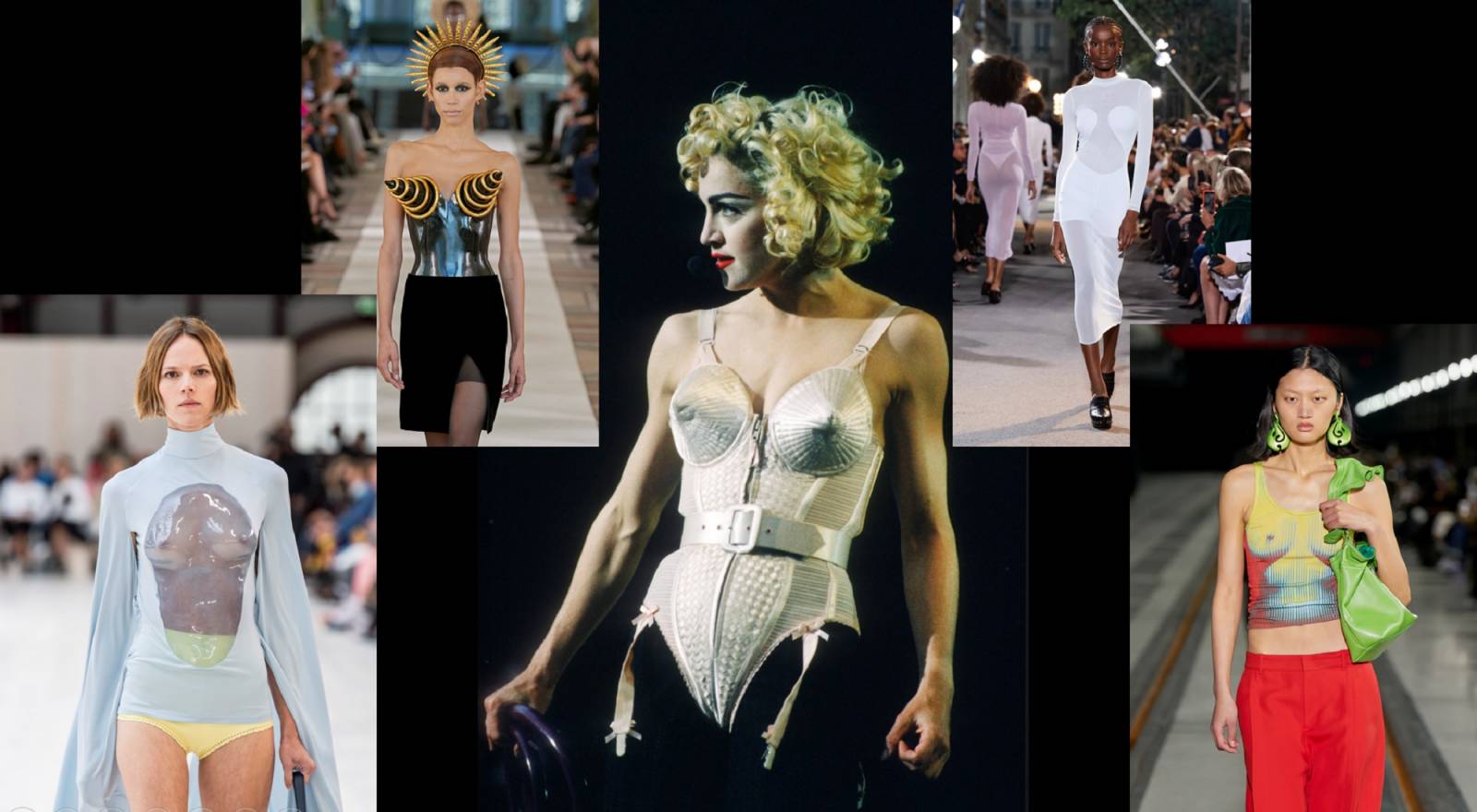 Loewe, Schiaparelli, Madonna w projekcie Jeana Paula Gaultiera, Alaia, Y/Project /(Fot. Imax Tree, Getty Images)