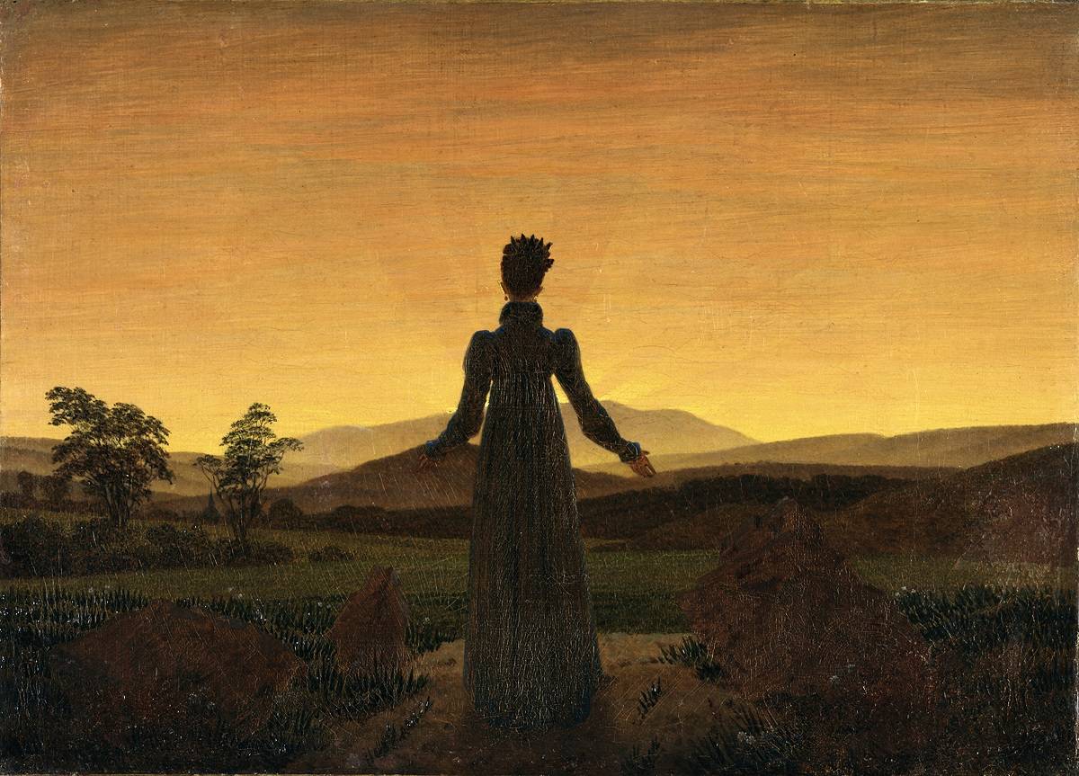 A Woman at Sunset or Sunrise, Caspar David Friedrich