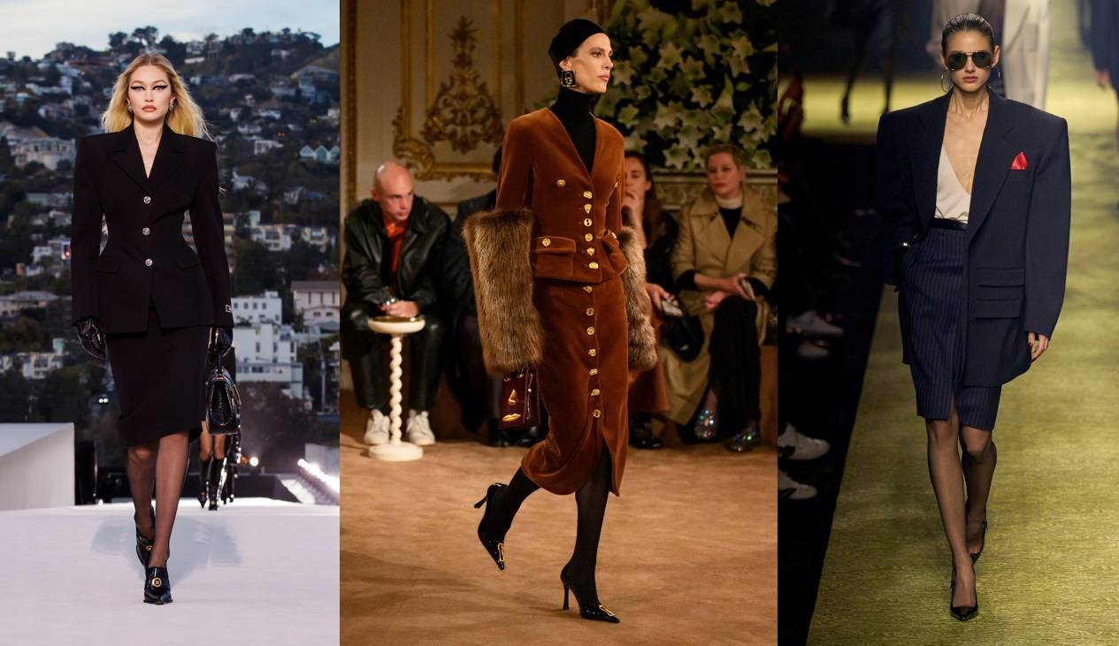 Versace, Schiaparelli, Saint Laurent /(Fot. Spotlight. Launchmetrics / Agencja FREE)