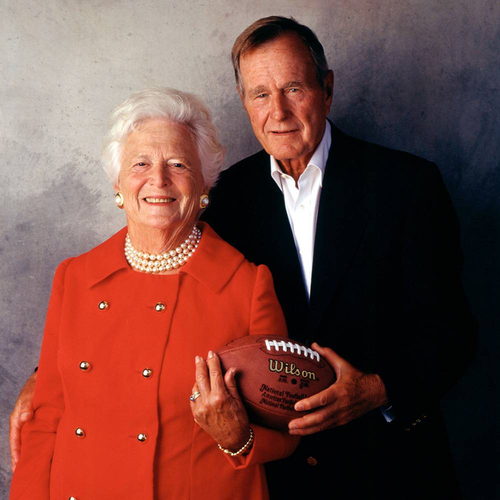 Prezydent  George H. W. Bush z żoną Barbarą Bush