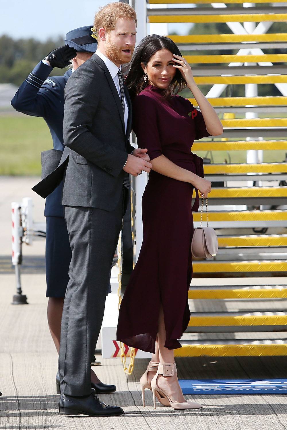 Meghan w sukience Hugo Bos (Fot. Getty Images)