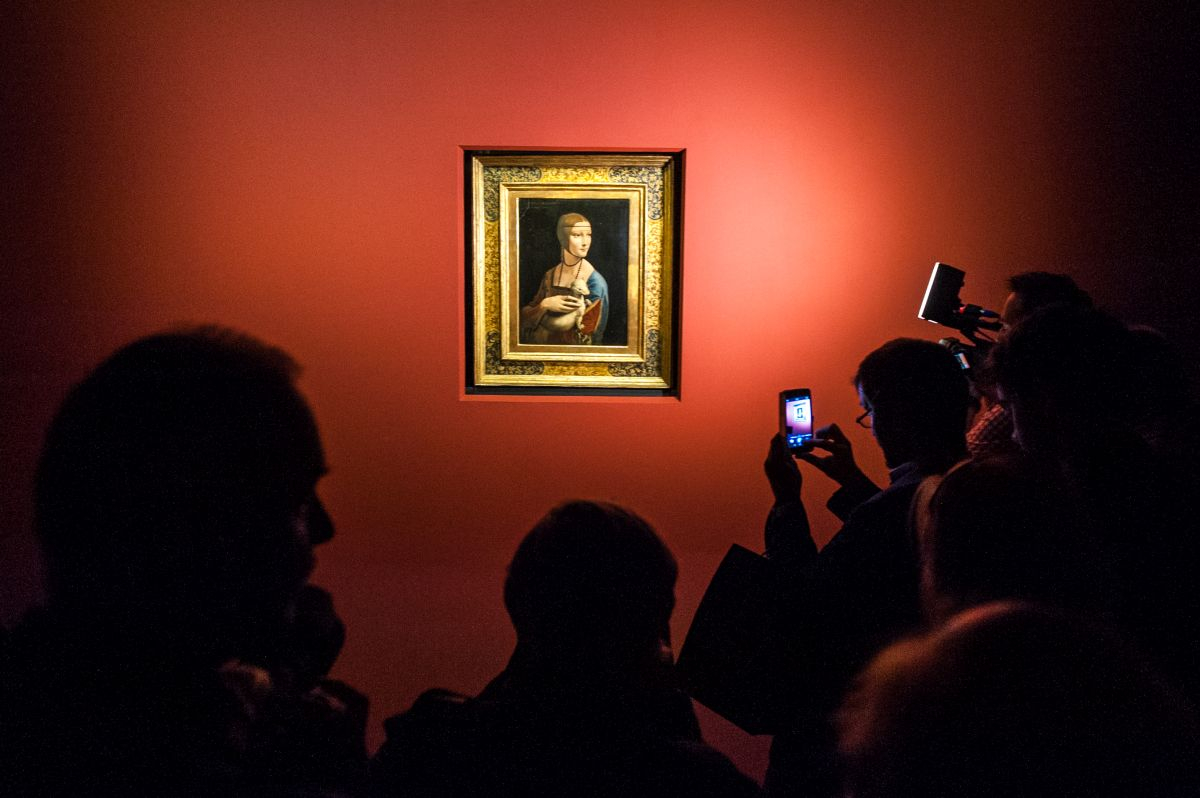 Krzysztof Kalinowski, LoveKraków.pl. Kraków. Pierwszy pokaz obrazu Leonarda da Vinci „Dama z gronostajem” po odkupieniu go przez państwo. (Grand Press Photo)