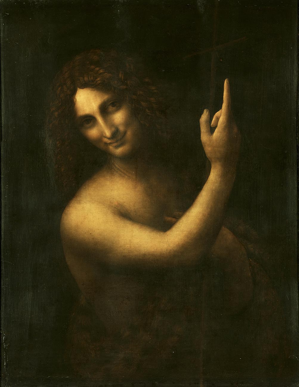 Leonardo da Vinci, Św. Jan Chrzciciel, ok. 1513–1516, obraz na płótnie, Louvre, Paryż  (Fot. Wikipedia)