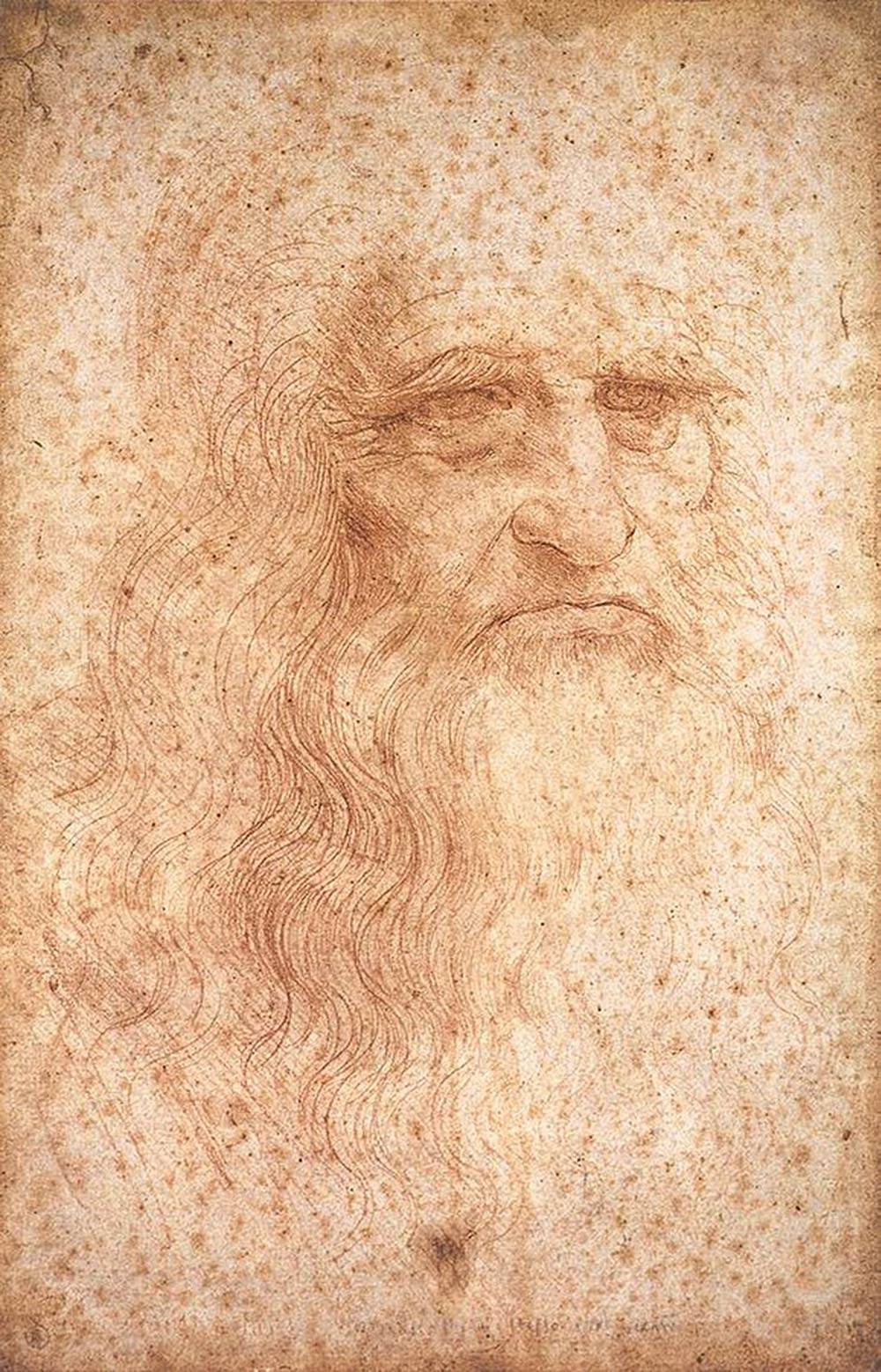 Leonardo da Vinci, Autoportret, rysunek, ok. 1513, Biblioteca Reale, Turyn (Fot. Wikipedia)