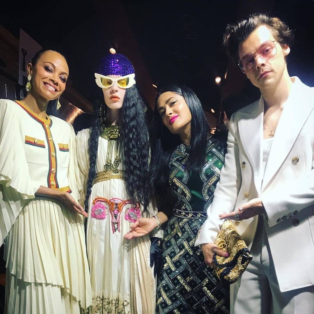 Zoe Saldana, Salma Hayek i Harry Styles na pokazie Gucci (Fot. EastNews)