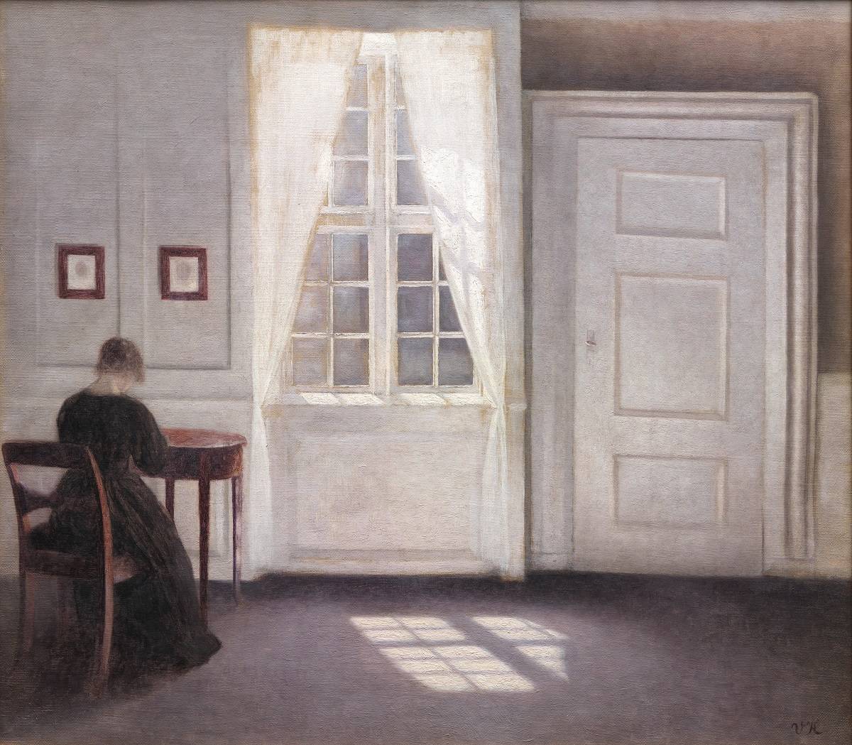 Vilhelm Hammershøi, Wnętrze na Strandgade. Światło na podłodze, 1901, Statens Museum for Kunst , National Gallery of Denmark