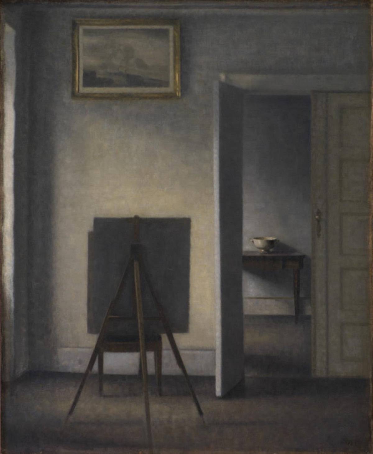 Vilhelm Hammershøi, Wnętrze ze sztalugą artysty, 1910, Statens Museum for Kunst, National Gallery of Denmark